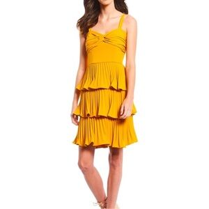 Women's Yellow Tiered Dress sz 0 (Gianni Bini)